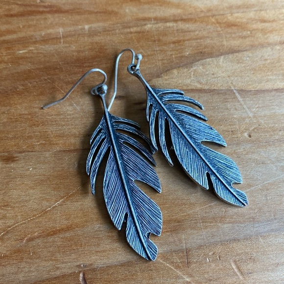 Feather earrings metal - Picture 2 of 5
